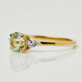 Carrie elizabeth green amethyst and cz gold vermeil ring