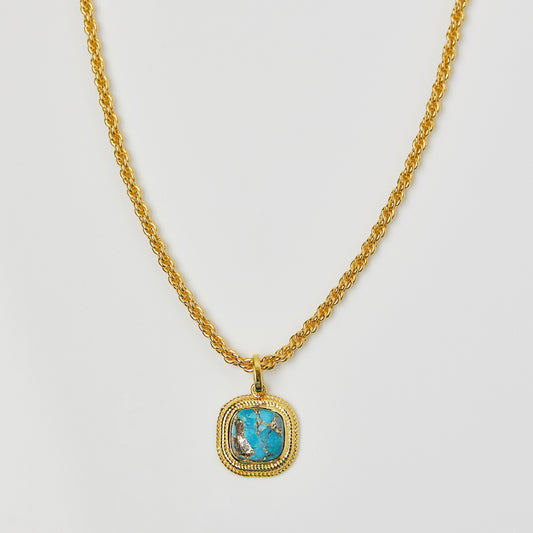 carrie elizabeth copper turquoise pendant necklace