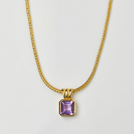 Carrie elizabeth purple amethyst pendant necklace in gold vermeil