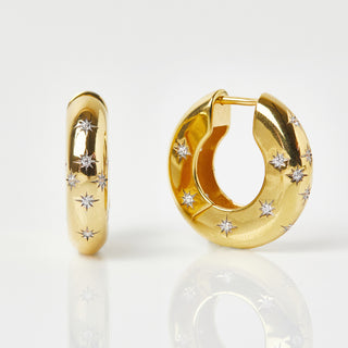 Carrie elizabeth celestial cz hoop earrings in gold vermeil