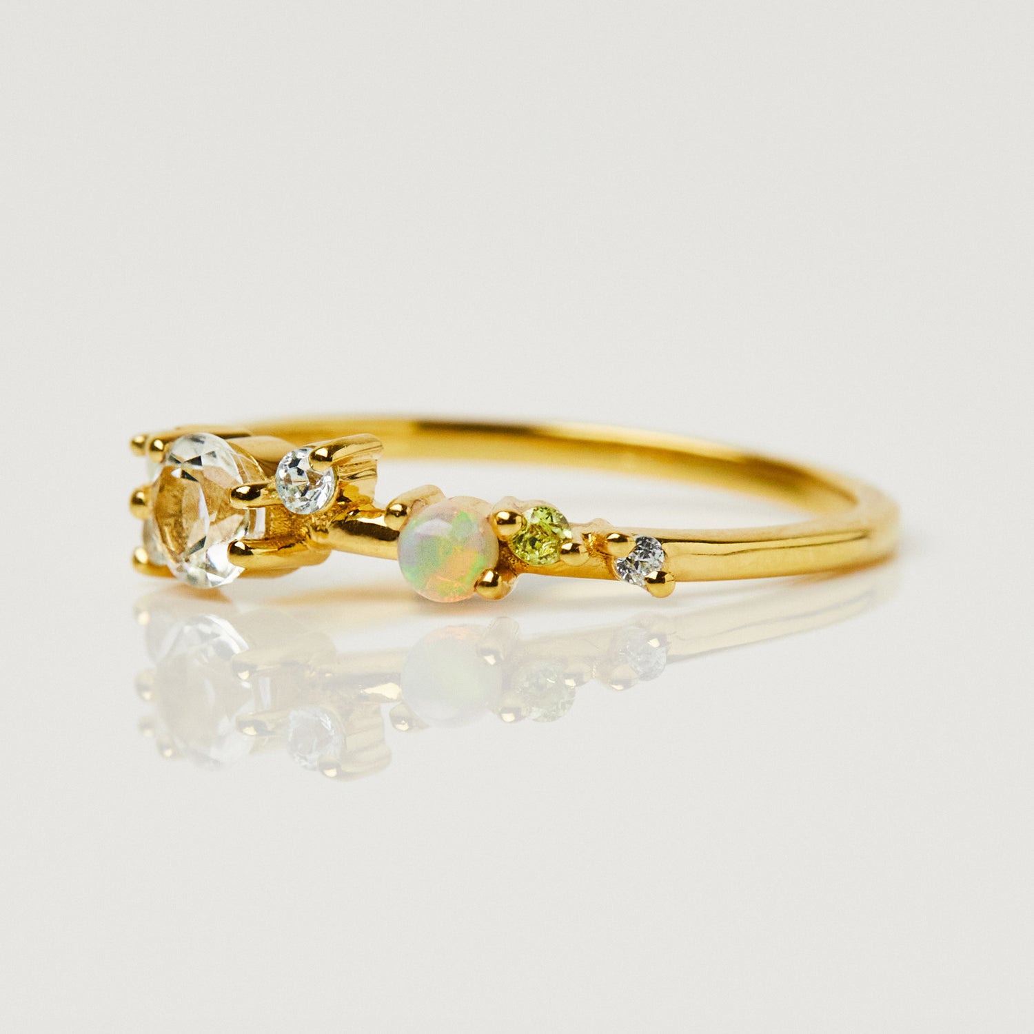 Carrie elizabeth delicate eclectic ring in gold vermeil