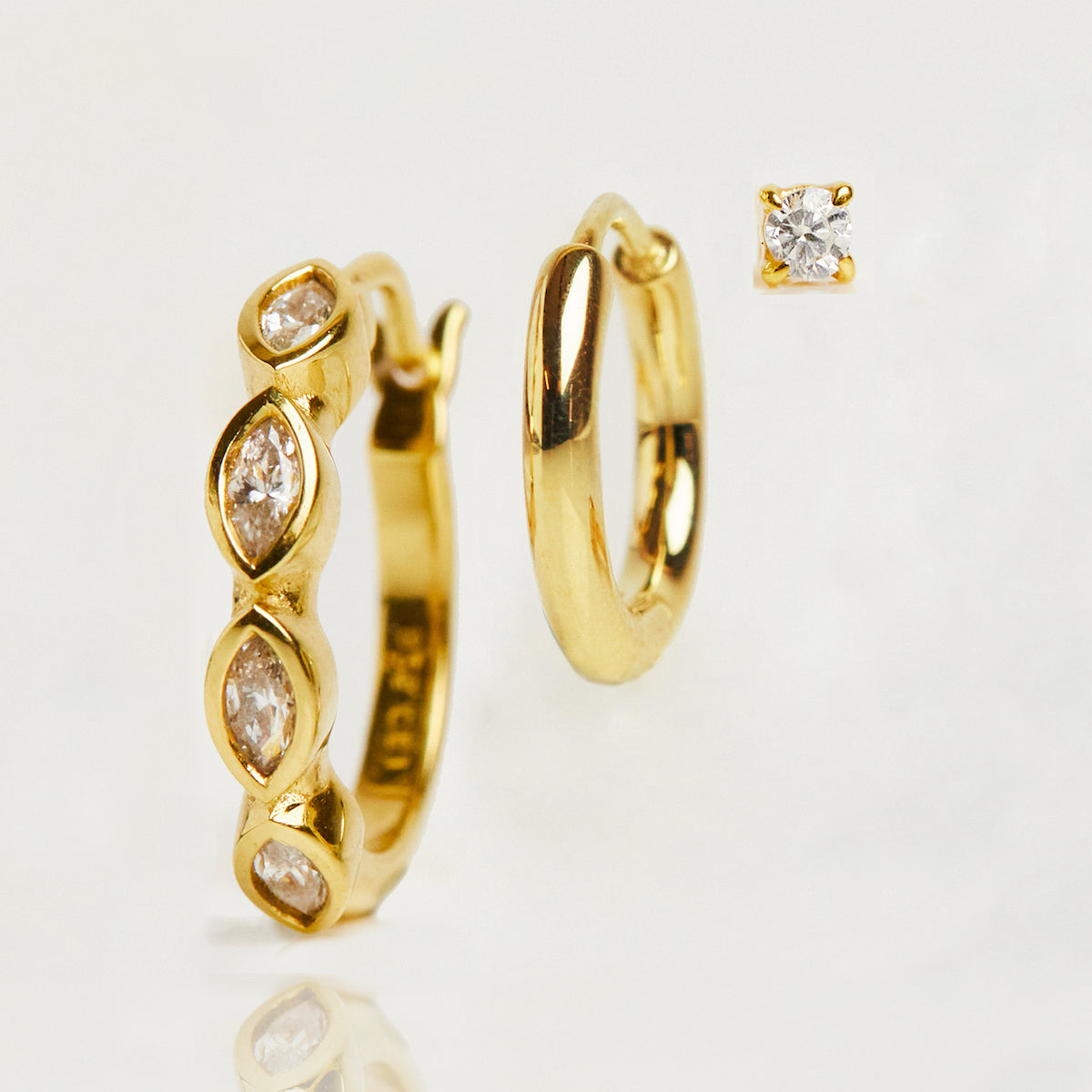 Carrie elizabeth earring stacking set in cz and gold vermeil