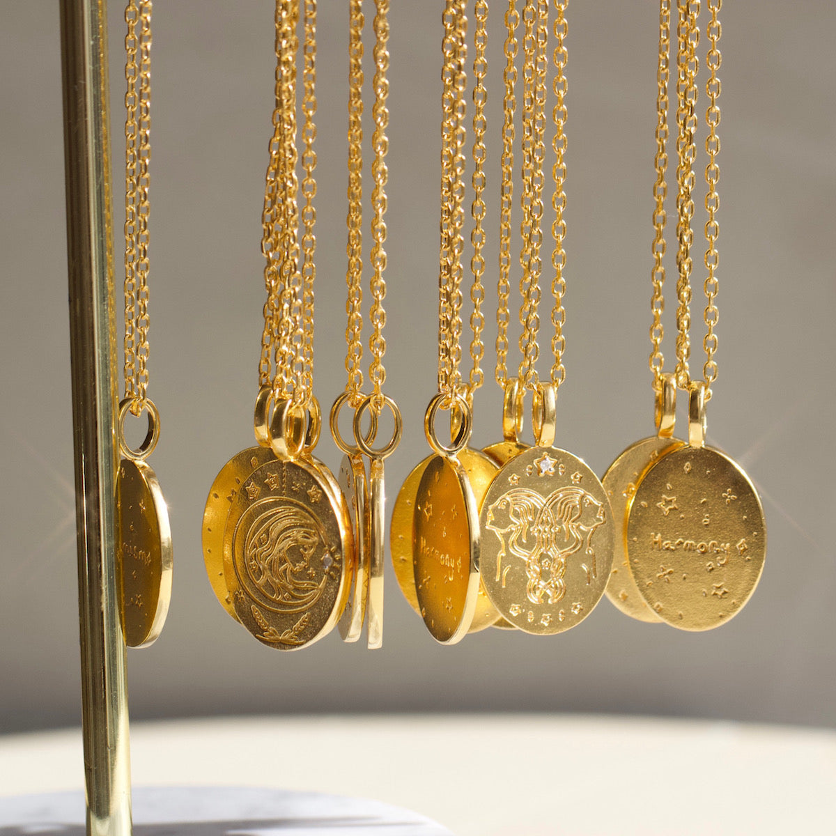Gorgeous gold vermeil necklaces crafted by Carrie Elizabeth Jewellery