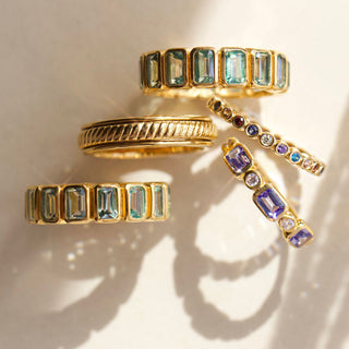 Stunning gold vermeil rings crafted by Carrie Elizabeth Jewellery 