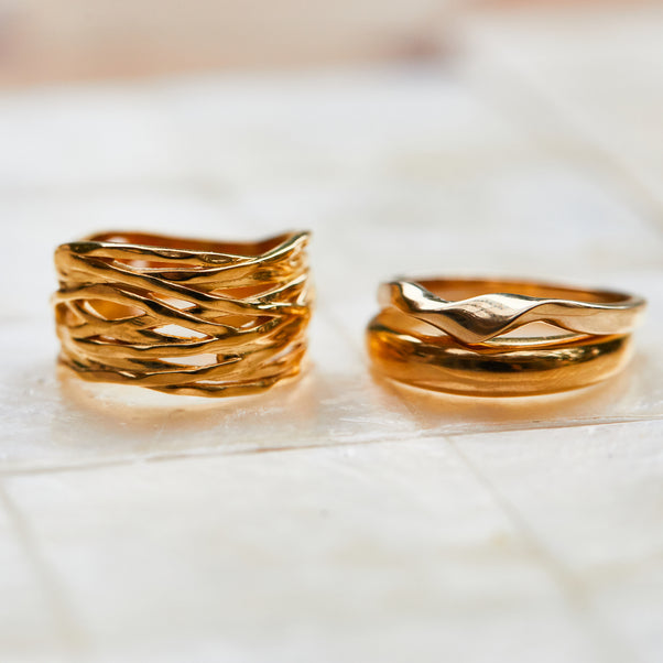 Carrie elizabeth twist ring in 14k gold vermeil 