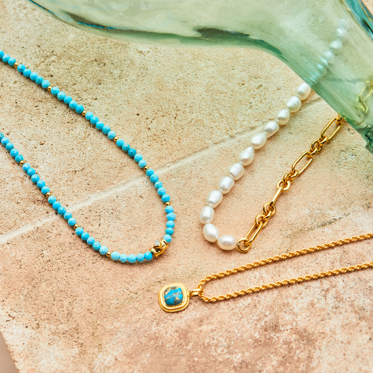 Handmade Men's Blue Turquoise Beaded Necklace | TreasureBay