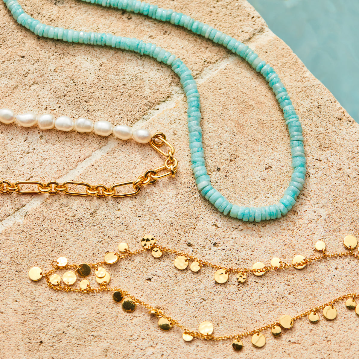 Chunky Gold Bead Necklace | Apricot Clothing