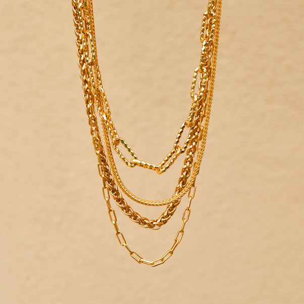 Carrie elizabeth gold spiga chain necklace