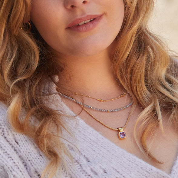 Dainty White Topaz Star Chain