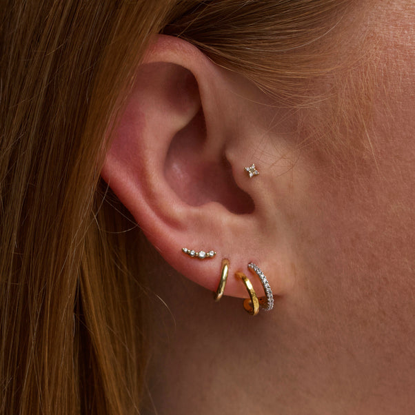 Carrie elizabeth cz pave double hoop earrings in gold vermeil