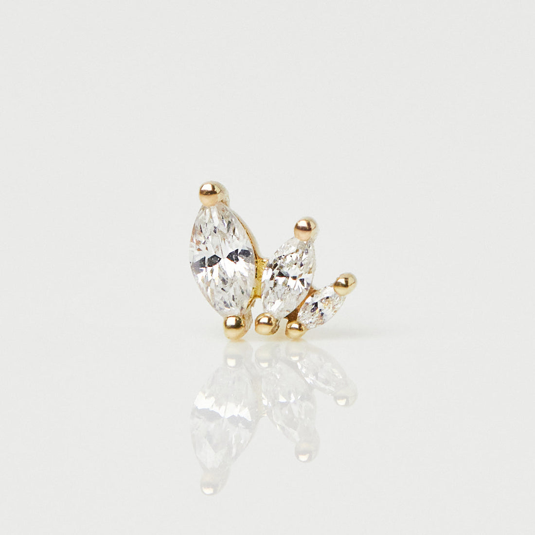 14k Solid Gold Cosmic Ray Flat Back Earring Carrie Elizabeth