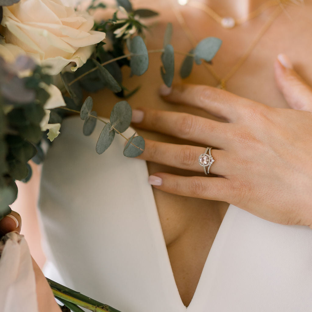 Juliet Morganite & Diamond Ring
