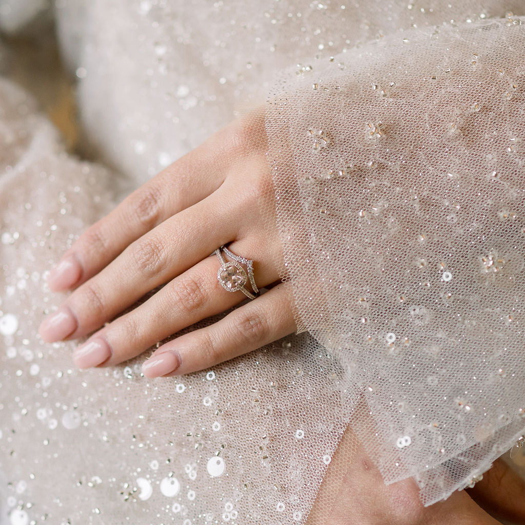 Juliet Morganite & White Diamond Ring