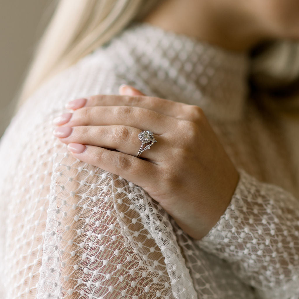 Flora Moissanite & Diamond Cluster Ring