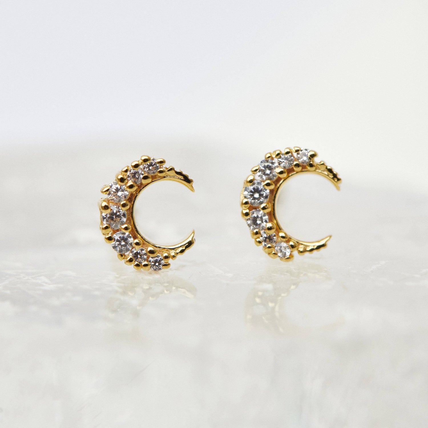 Pearl & Gold CC Crescent Earrings