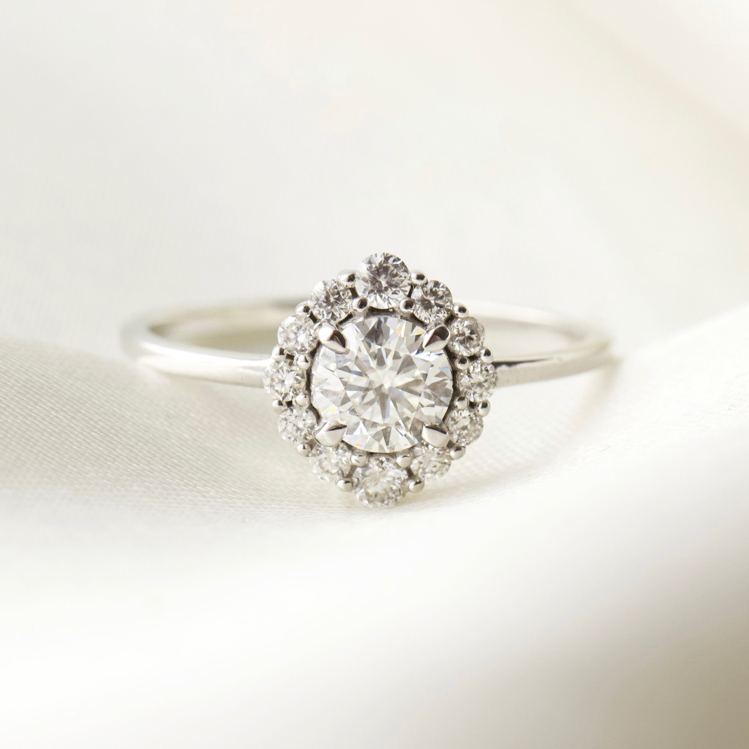 Flora Moissanite & Diamond Cluster Ring