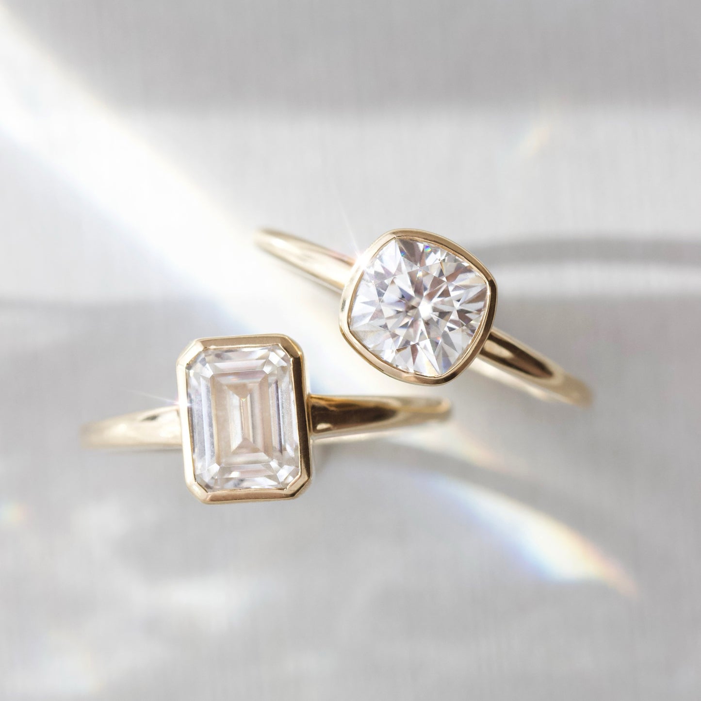 Carrie Elizabeth moissanite engagement ring in solid 9k gold
