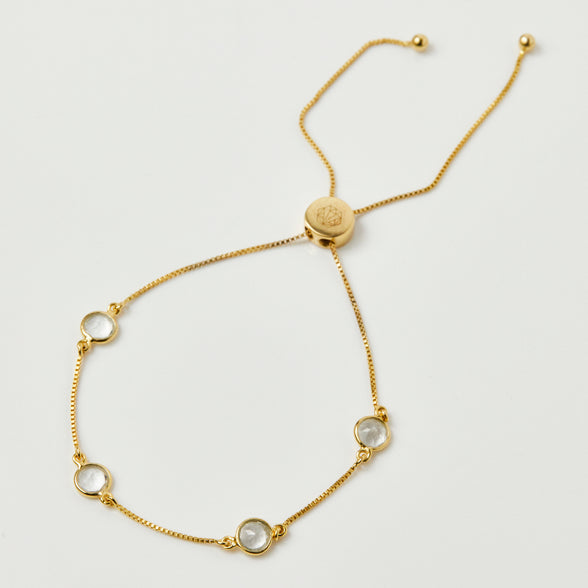 Dainty Semi Precious Stone Bracelet In Gold Vermeil - Bracelet - Carrie Elizabeth