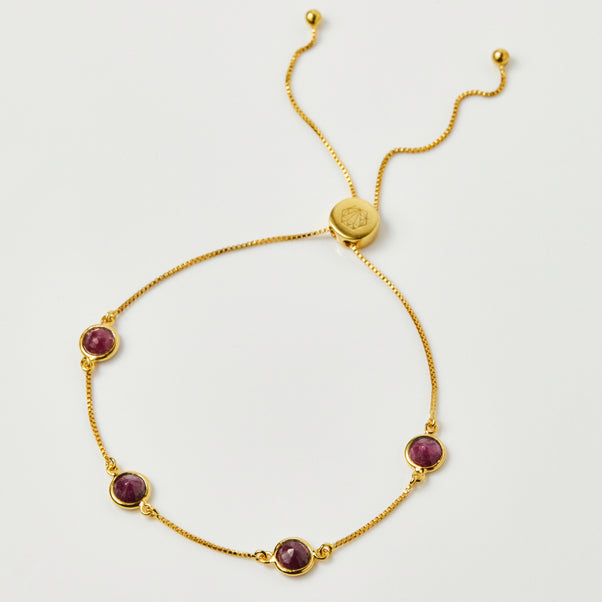 Dainty Semi Precious Stone Bracelet In Gold Vermeil - Bracelet - Carrie Elizabeth