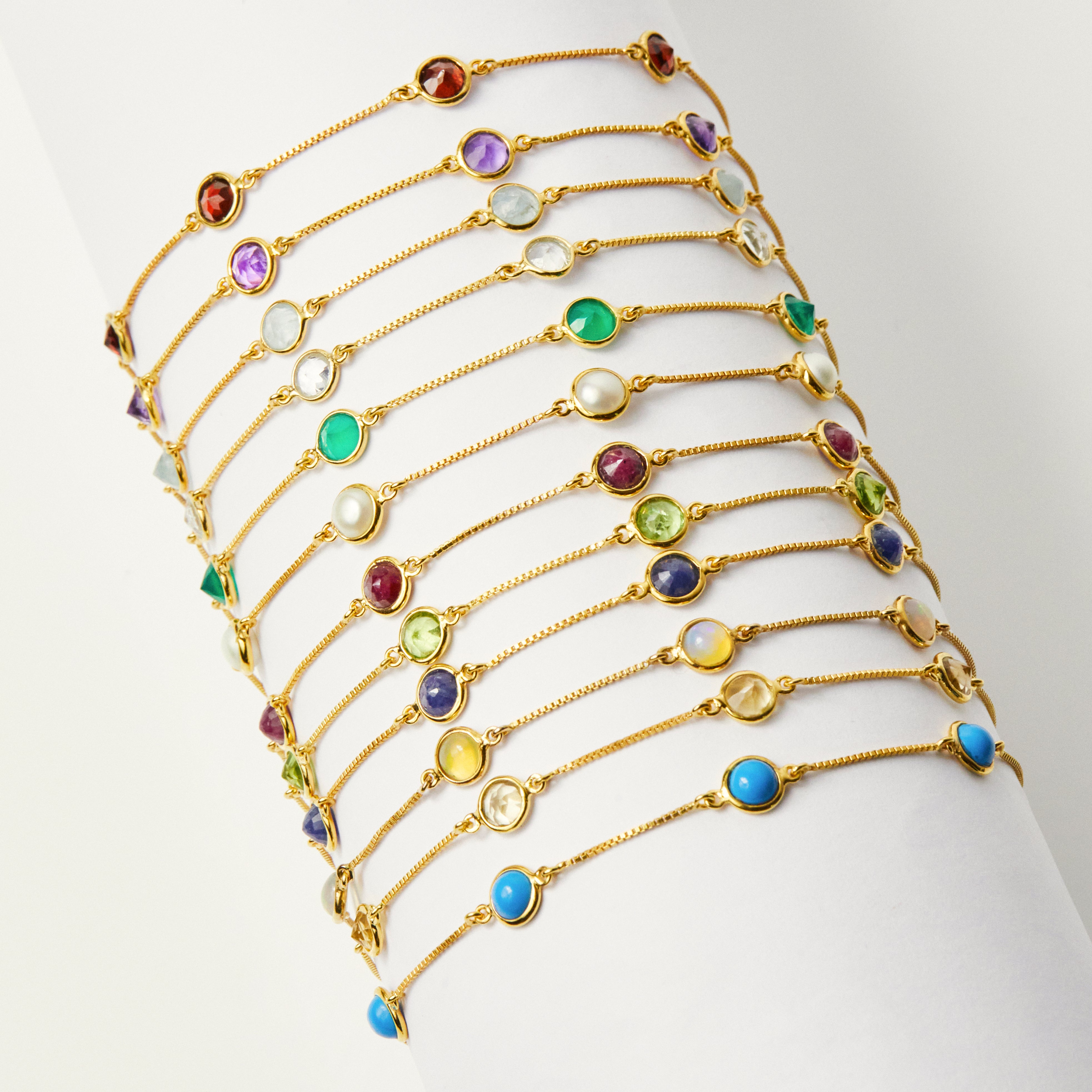 Dainty Semi Precious Birthstone Bracelet – Carrie Elizabeth