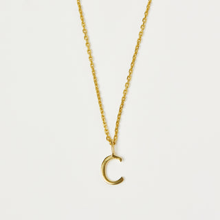 Delicate Initial Pendant Necklace In Gold Vermeil - Necklace - Carrie Elizabeth
