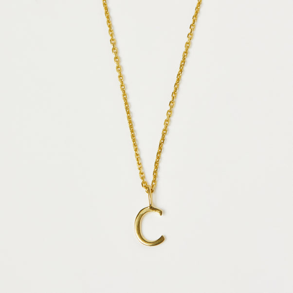 Delicate Initial Pendant Necklace In Gold Vermeil - Necklace - Carrie Elizabeth