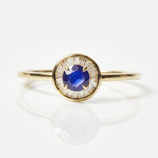 Evil Eye Sapphire and Diamond Ring In 9k Solid Yellow Gold - Ring - Carrie Elizabeth