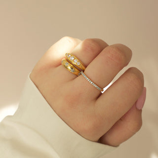 Chunky Star Set Diamond Band In Gold Vermeil - Ring - Carrie Elizabeth