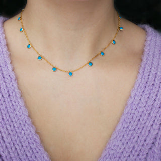 Turquoise Droplet Necklace in Gold Vermeil Necklace Malya 
