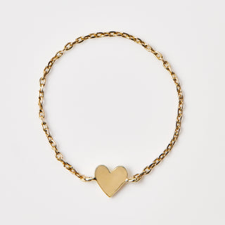Gold Heart Chain Ring in 9k Solid Yellow Gold - Ring - Carrie Elizabeth