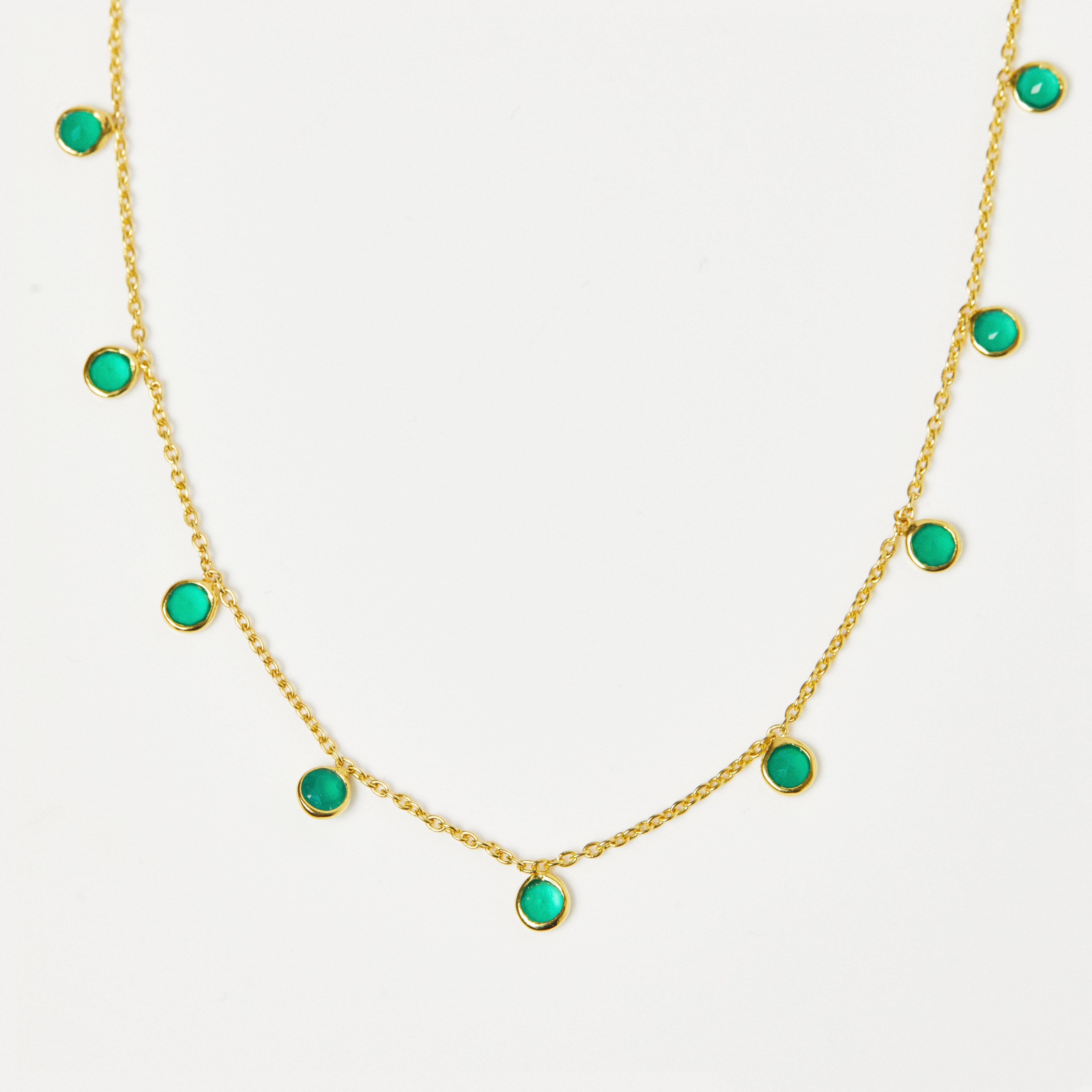 Short Gemstone Necklace - Green Onyx | Handmade in Brooklyn – Delia Langan  Jewelry