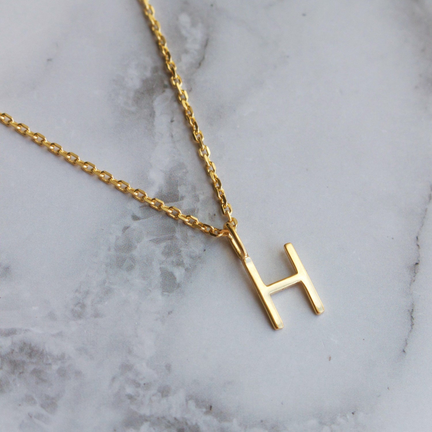 Delicate Initial Pendant Necklace In Gold Vermeil Necklace Malya 