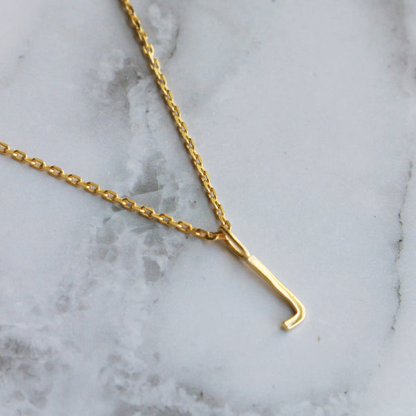 Delicate Initial Pendant Necklace In Gold Vermeil Necklace Malya 