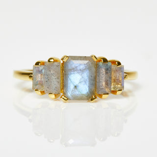 Labradorite Deco Ring in Gold Vermeil - Ring - Carrie Elizabeth