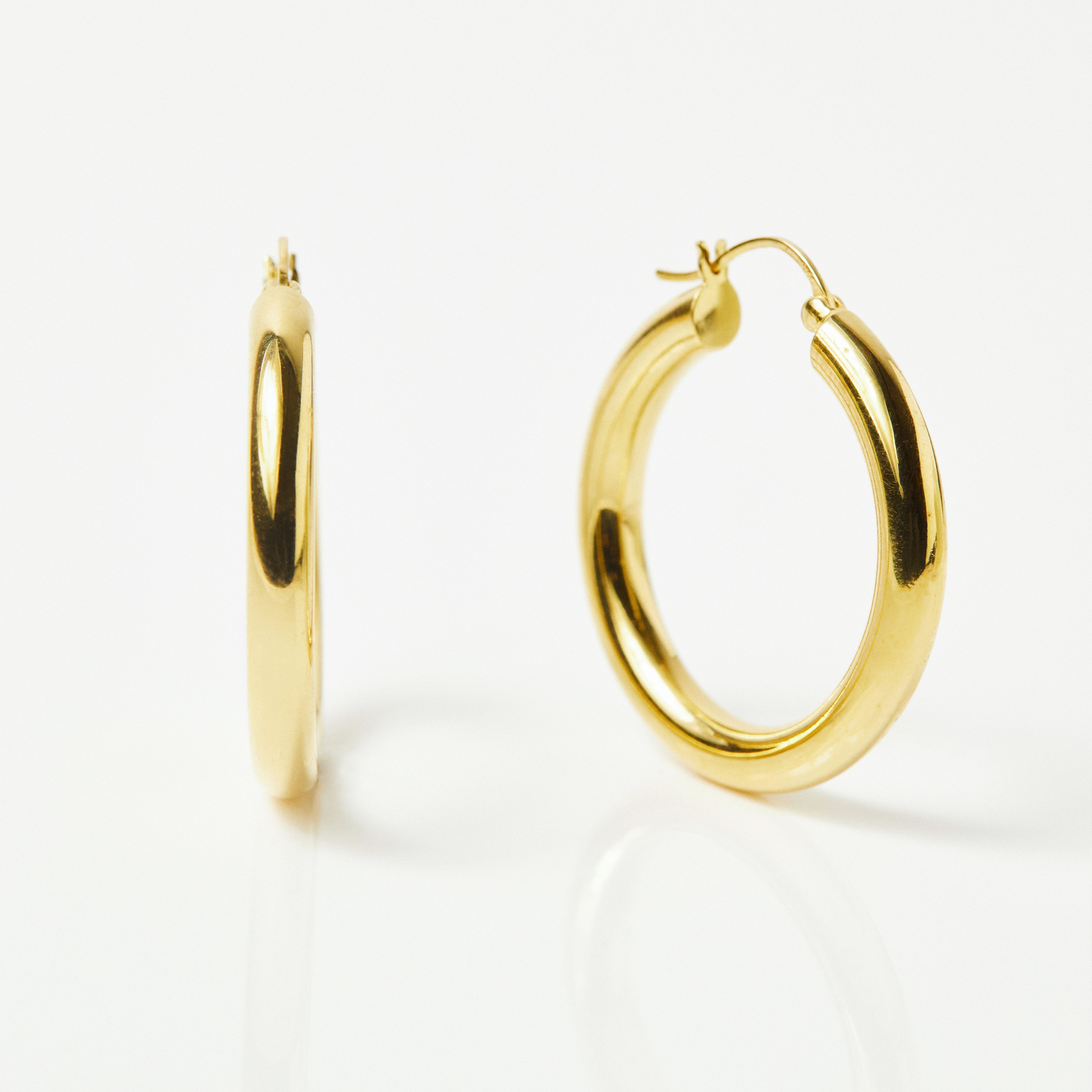 Large Luxe Chunky Hoop Earrings 14k Gold Vermeil Earrings