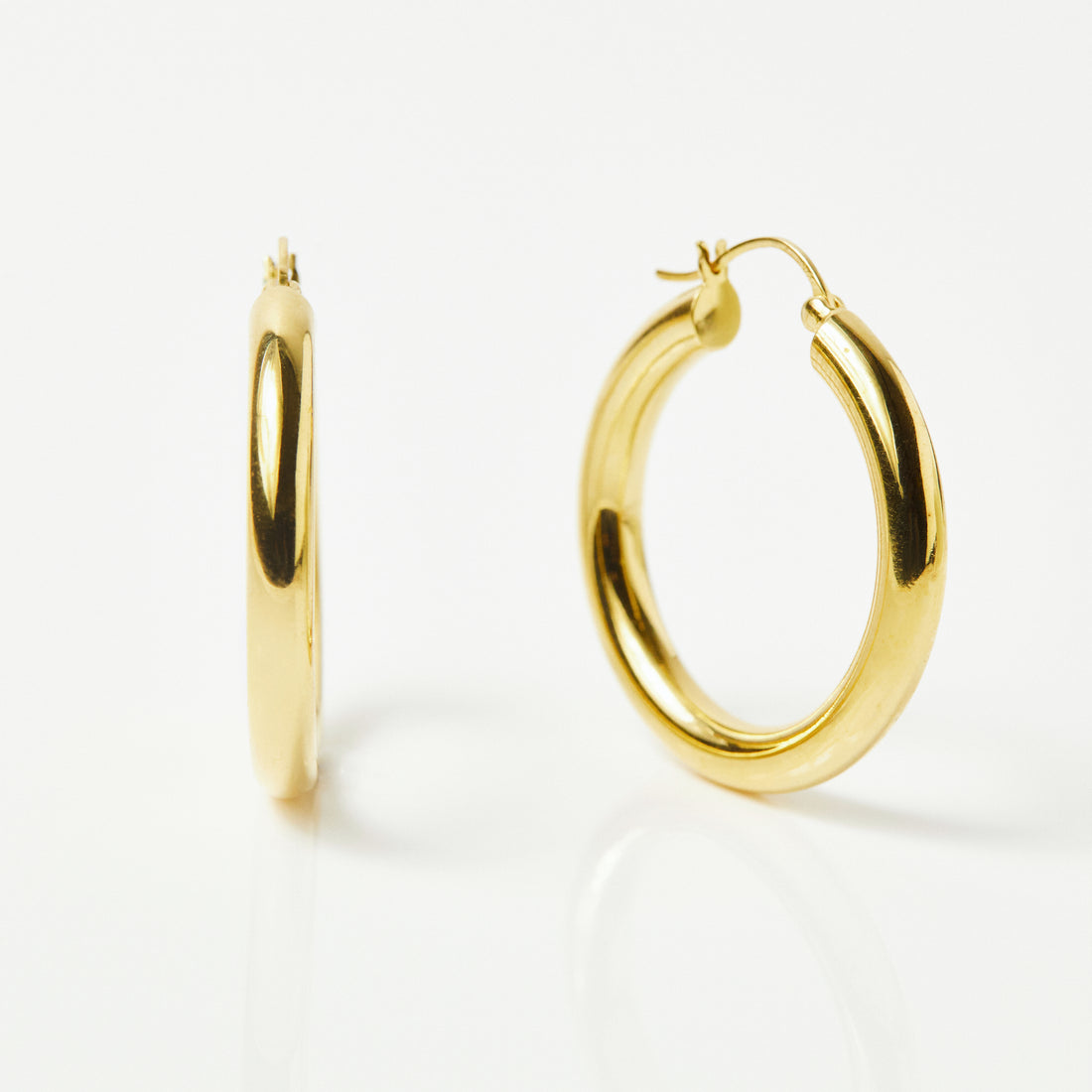 14k Gold Vermeil Large Luxe Chunky Hoop Earrings Carrie Elizabeth