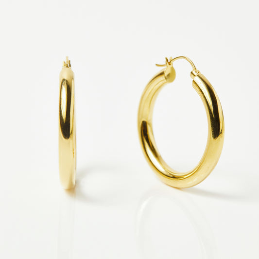 Large Luxe Chunky Hoop Earrings In Gold Vermeil - Earrings - Carrie Elizabeth