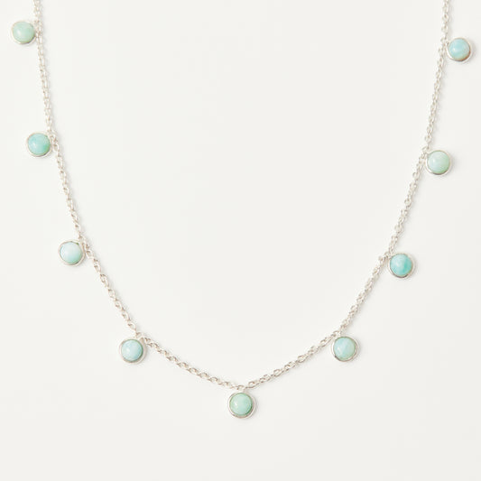 Larimar Droplet Necklace In Sterling Silver - Necklace - Carrie Elizabeth
