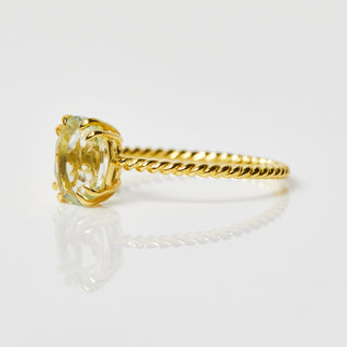 Lucia Green Amethyst Twisted Band Ring In Gold Vermeil - Ring - Carrie Elizabeth