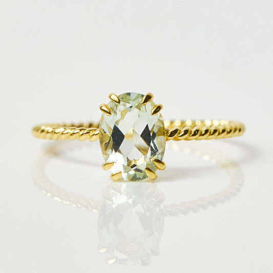 Lucia Green Amethyst Twisted Band Ring In Gold Vermeil - Ring - Carrie Elizabeth