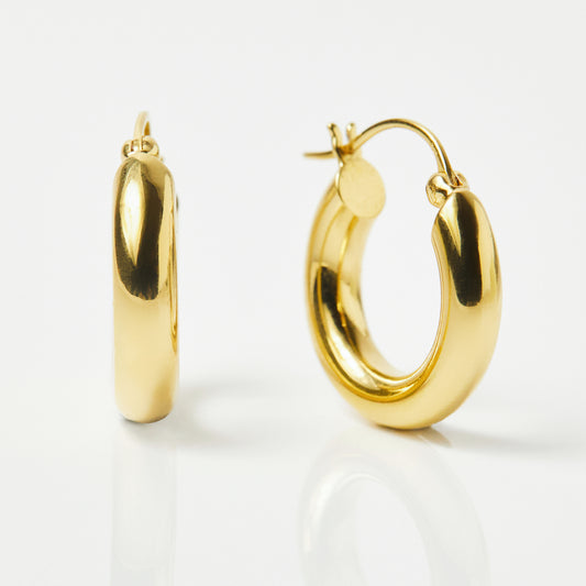 Medium Luxe Chunky Hoop Earrings In Gold Vermeil - Earrings - Carrie Elizabeth