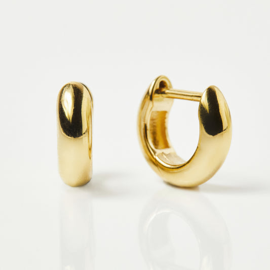 Mini Chunky Hoop Earrings In Gold Vermeil - Earrings - Carrie Elizabeth
