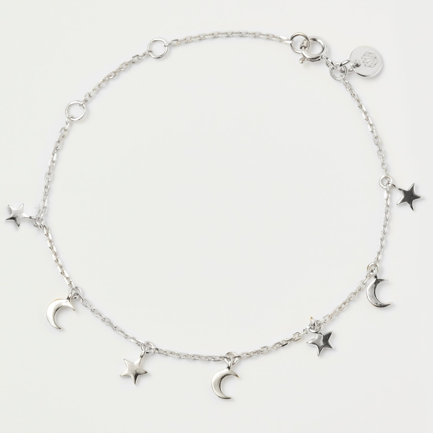 Mini Moon & Stars Charm Bracelet In Sterling Silver - Bracelet - Carrie Elizabeth