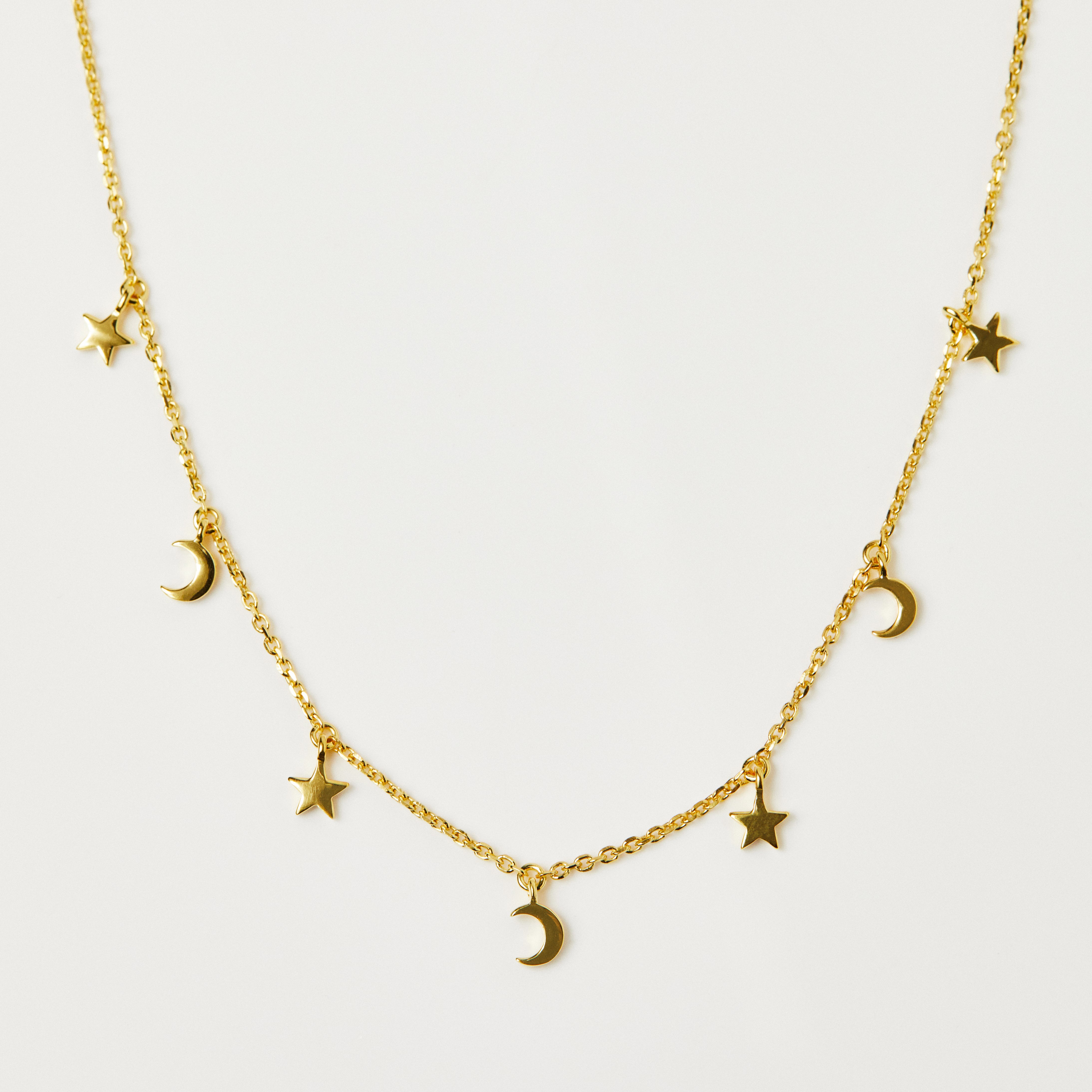 Moon Stars Hanging Charm Necklace – Carrie Elizabeth