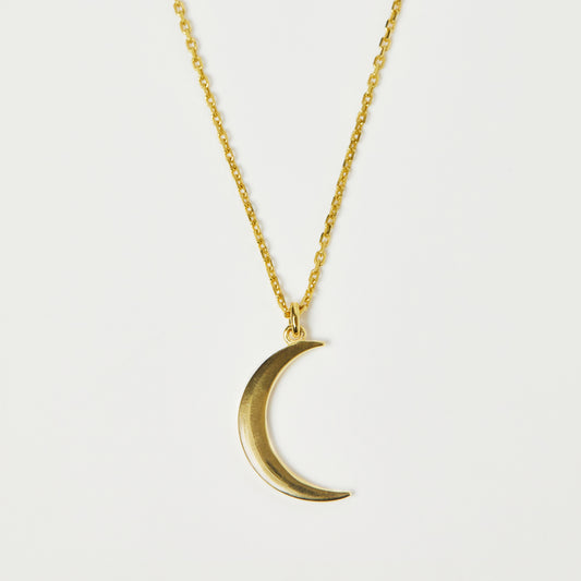 New Moon Pendant Necklace In Gold Vermeil - Necklace - Carrie Elizabeth