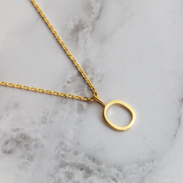 Delicate Initial Pendant Necklace In Gold Vermeil Necklace Malya 