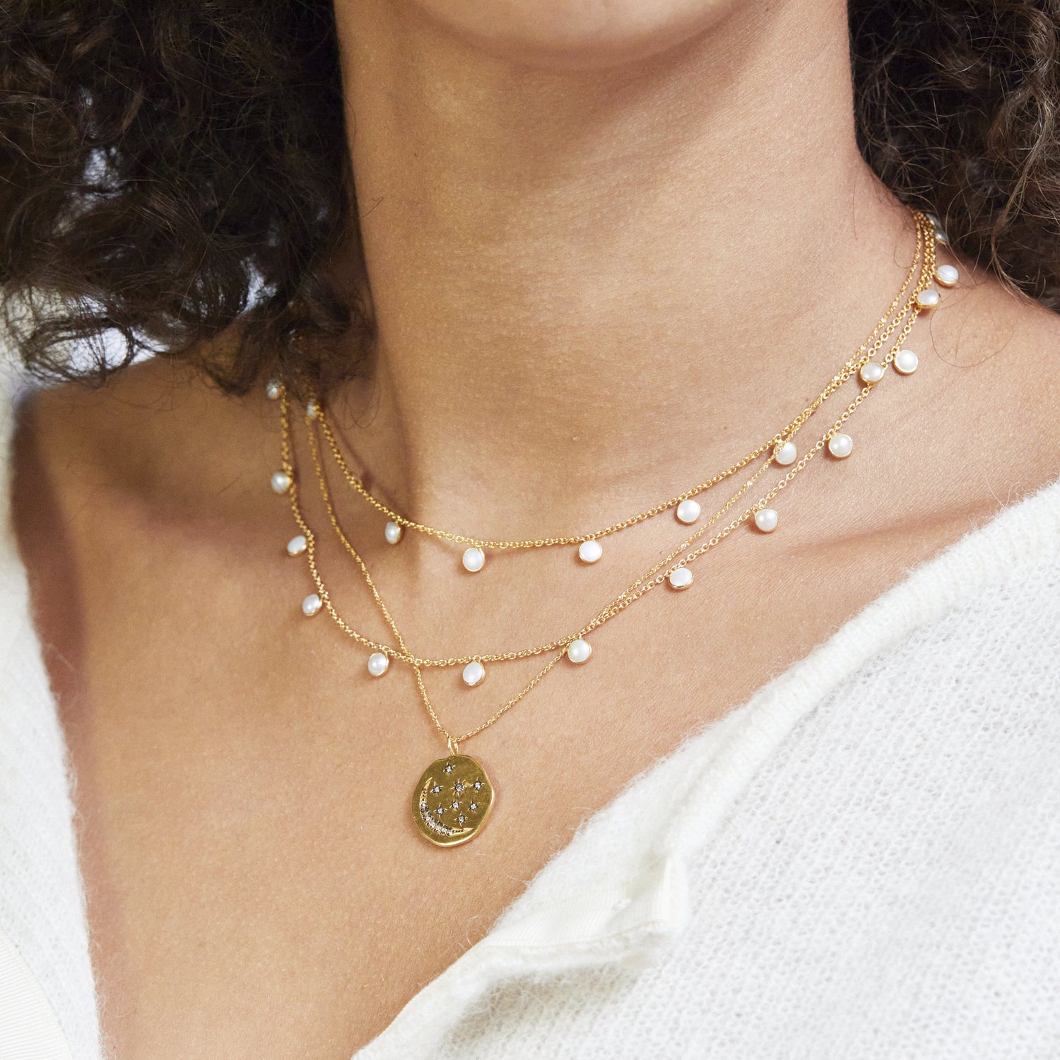 Pearl Droplet Necklace In Gold Vermeil NECKLACE Malya 