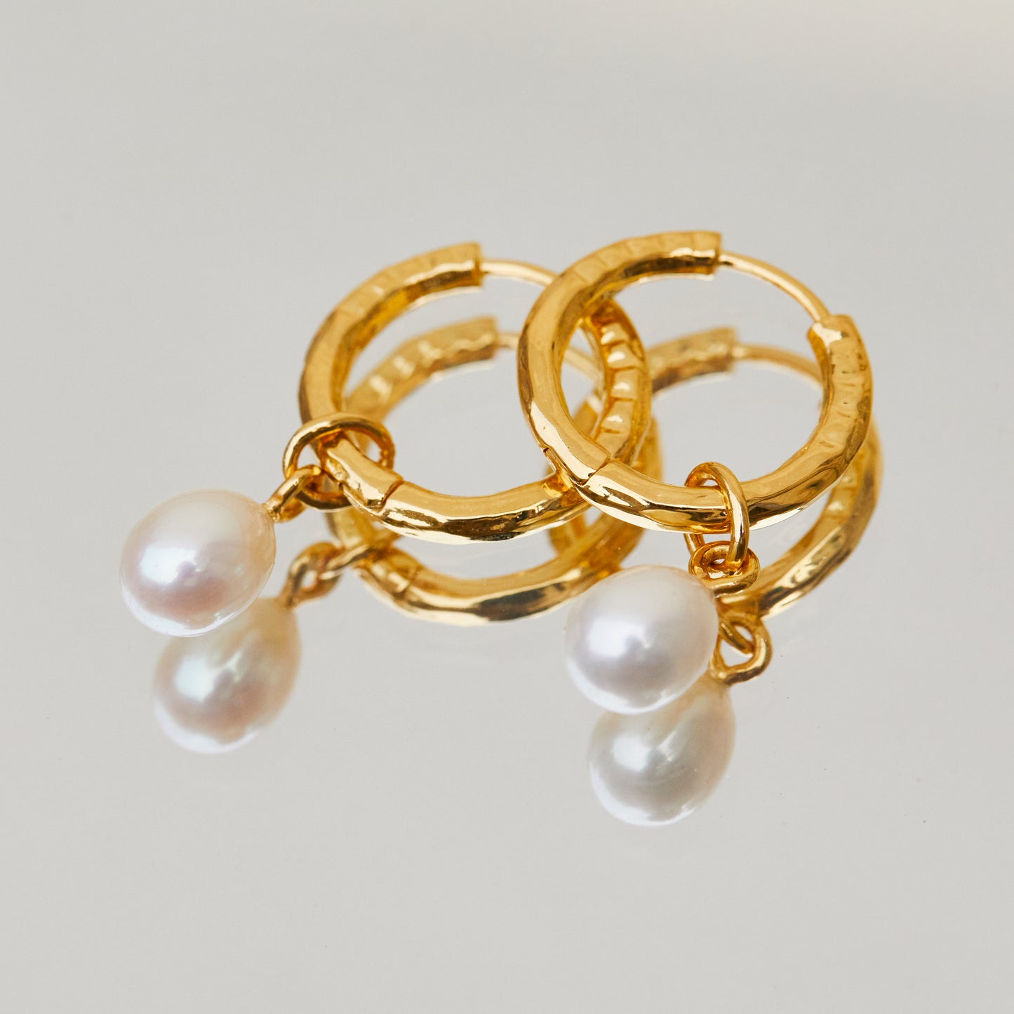 Pearl Drop Earrings in Gold Vermeil - Earrings - Carrie Elizabeth