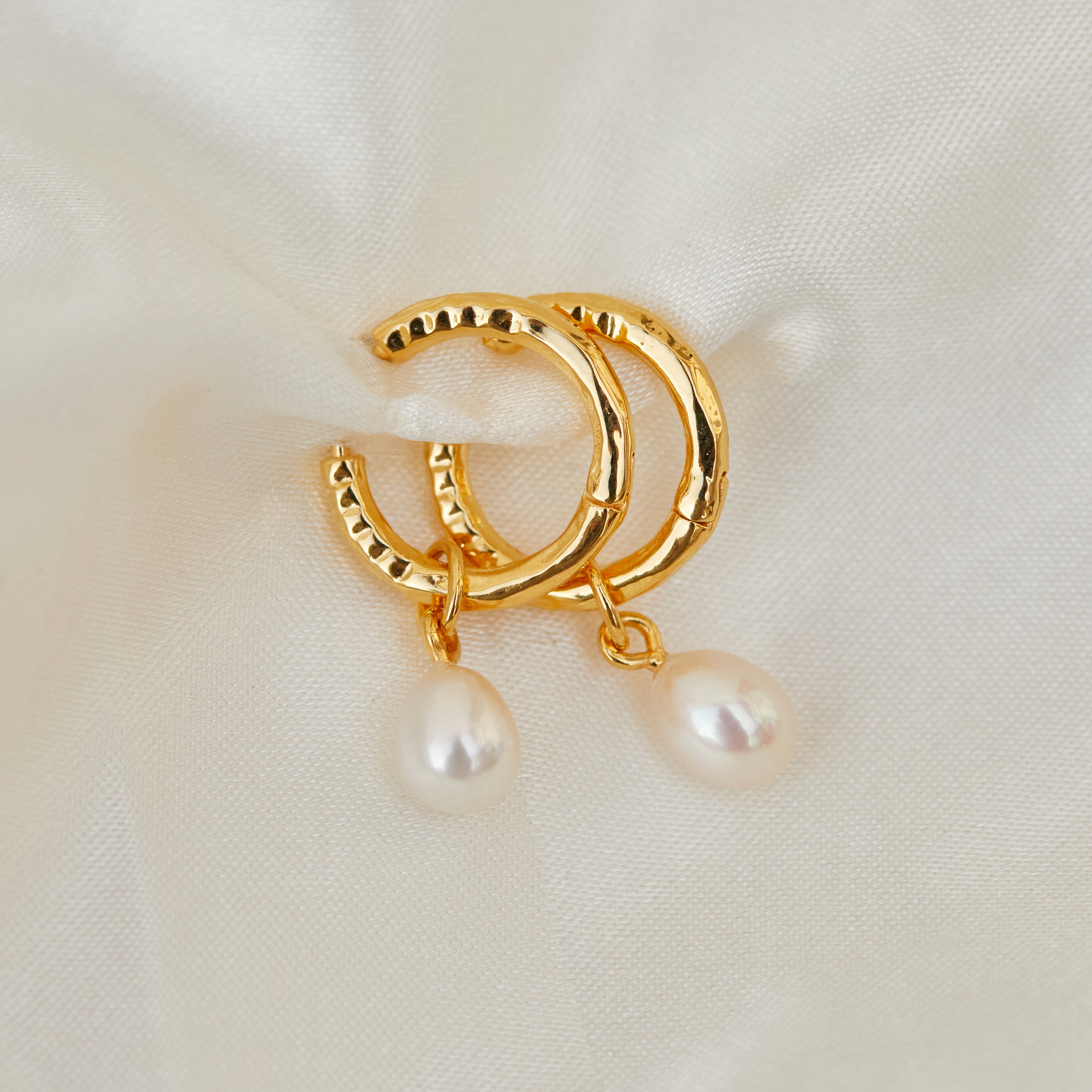 Pearl Drop Earrings in Gold Vermeil - Earrings - Carrie Elizabeth