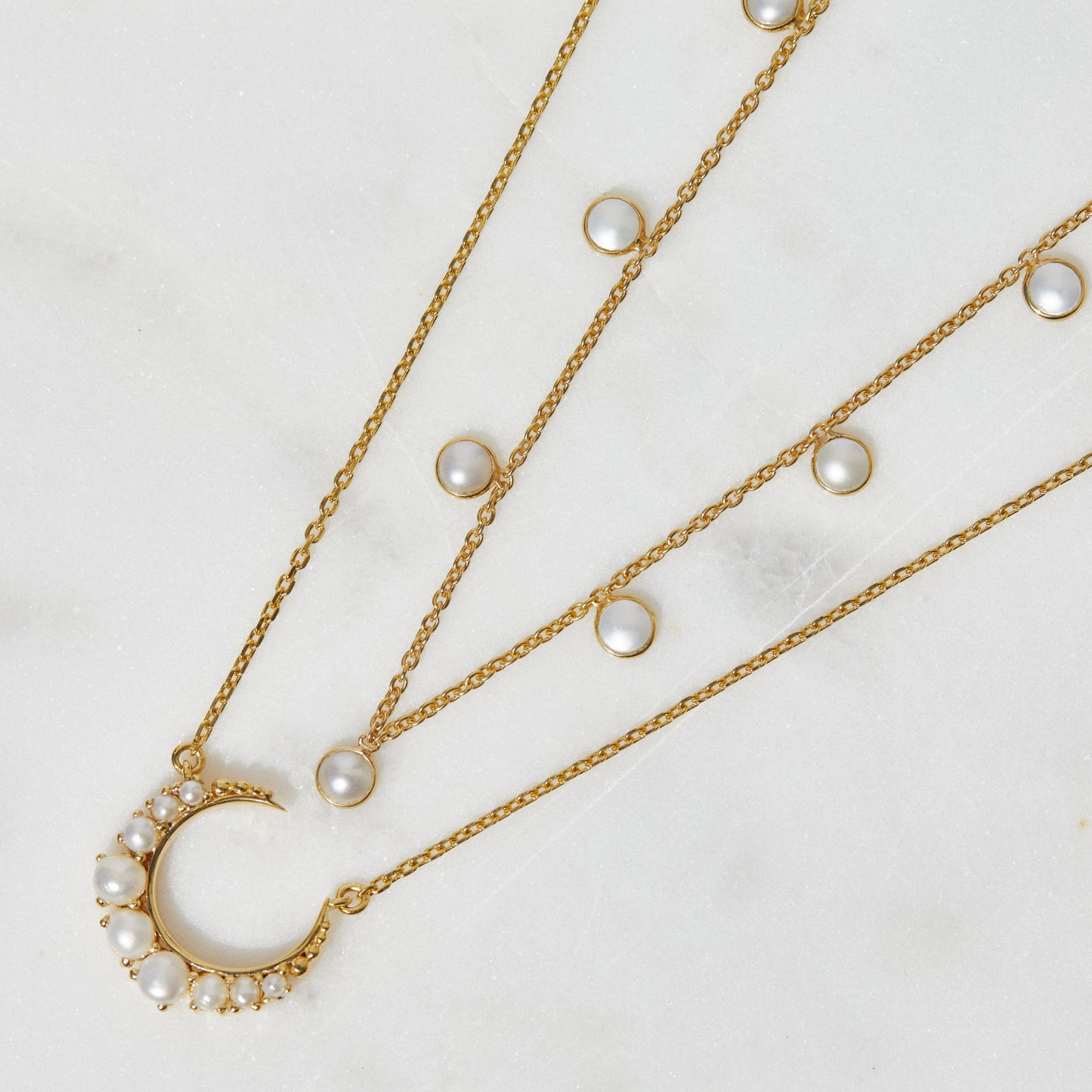 Pearl Droplet Necklace In Gold Vermeil NECKLACE Malya 